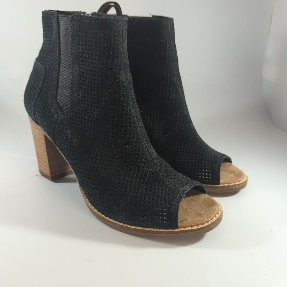 Toms Black Majorca Boots Shoes Women's Size 7 W